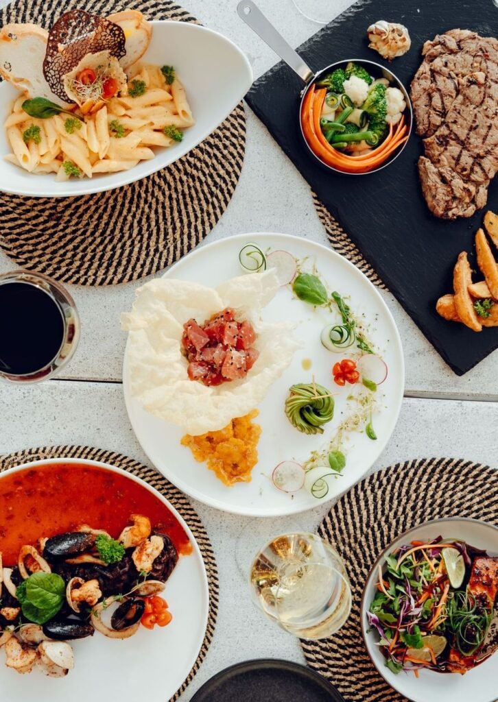 Dishes shown on Azure Restaurant and Bar’s official dining page